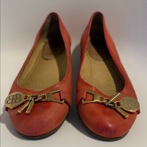 Badura orange-red color Leather Ballet Flats EU37/US6.5